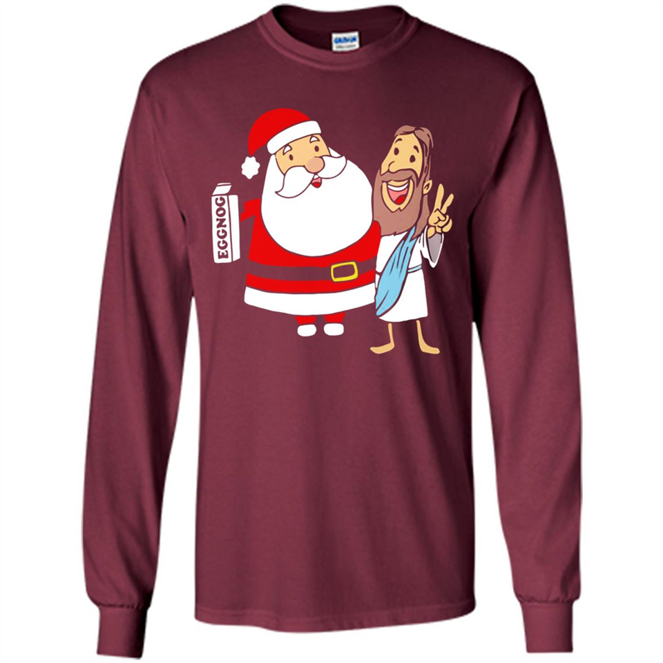 Eggnog Santa And Jesus Christmas