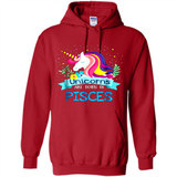 Unicorns are born in Pisces Birthday Rainbow Gift Ladies Custom