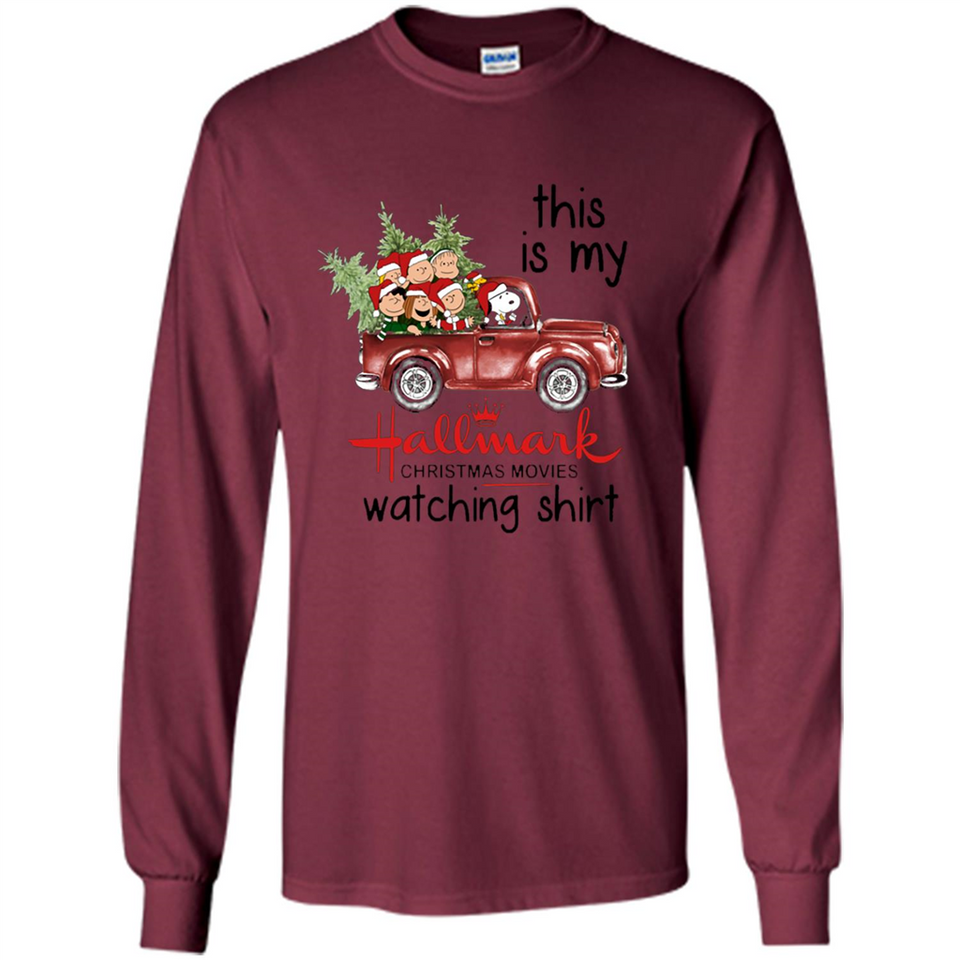 Snoopy This Is My Hallmark Christmas Movies Watching T-Shirt - Long Sleeve T-Shirt