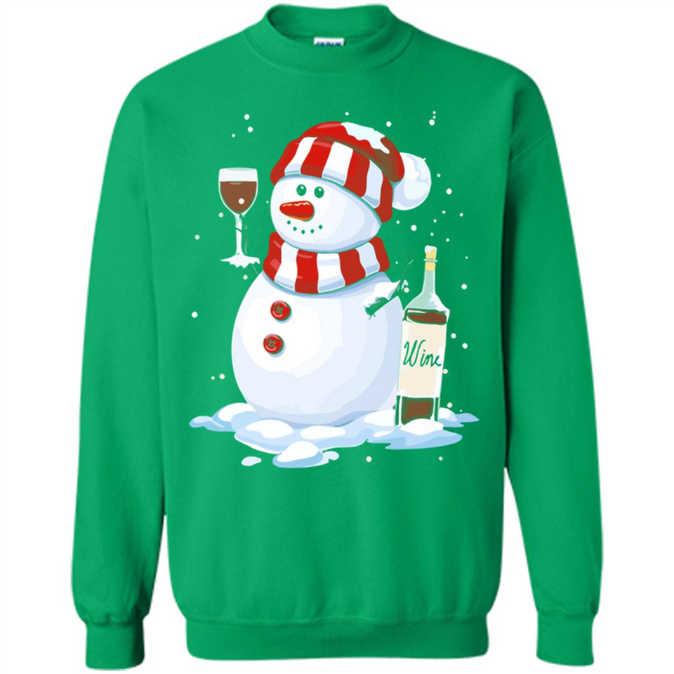 Cute Snowman drink Red Wine Christmas - Sweatshirt