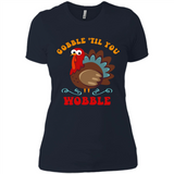 Thanksgiving Gobble Wobble Turkey - Ladies' Boyfriend T-Shirt