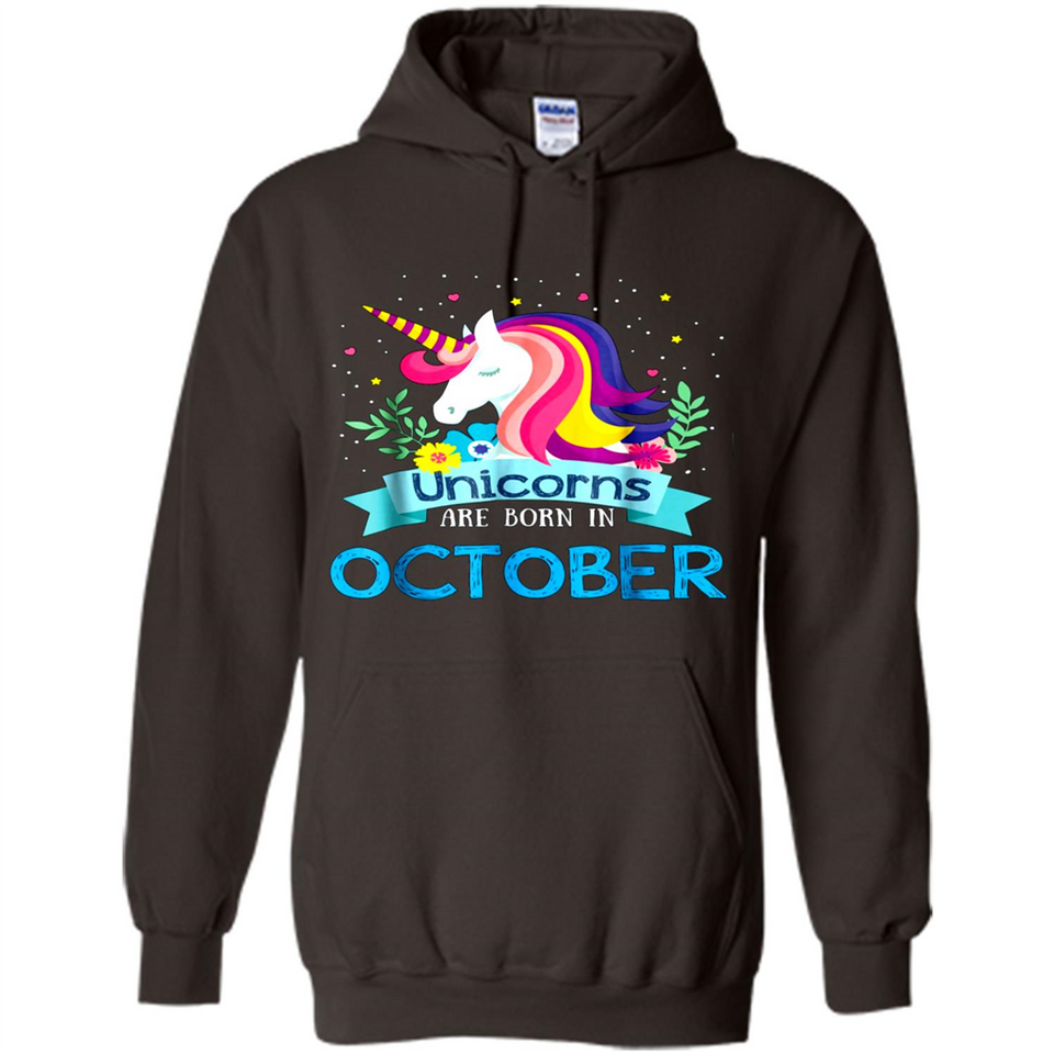Unicorns are born in October Birthday Rainbow Gift Ladies Custom