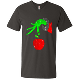 Christmas The Grinch Hand Holding Apple Ornament sweater - Men's V-Neck