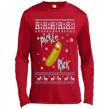 Rick and Morty Pickle Rick Ugly Christmas Sweater - Canvas Long Sleeve T-Shirt