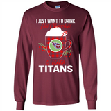 I Just Want To Drink Hot Chocolate & Watch Tennessee Titans Ugly Christmas Sweater PINGPONG