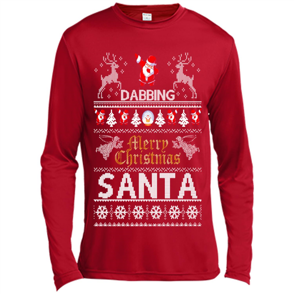 Dabbing Santa Ugly Christmas - Canvas Long Sleeve T-Shirt