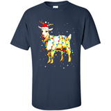 Christmas Lights Goat Wearing Santa Hat T-Shirt - Shirt