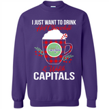 I Just Want To Drink Hot Chocolate & Watch Washington Capitals Ugly Christmas Sweater PINGPONG