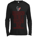 Reasons to be a Houston Texans Fan Complete List on Back - Canvas Long Sleeve T-Shirt