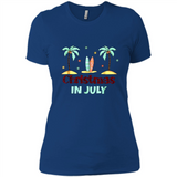 Christmas In July Shirt Surfing Palm Trees Surfboard - Ladies' Boyfriend T-Shirt