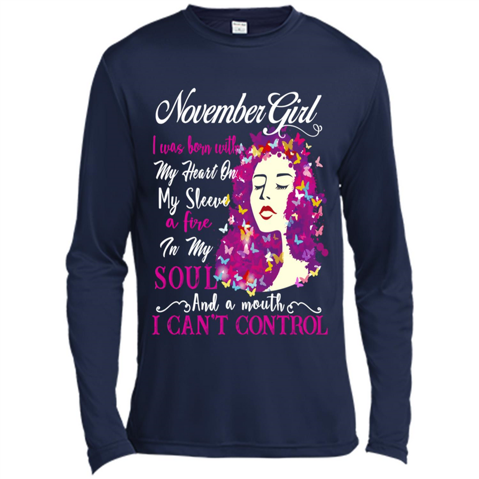 November Butterfly Girl - Canvas Long Sleeve T-Shirt