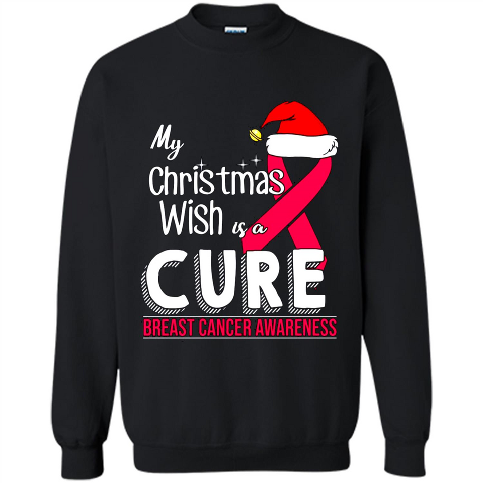 My Christmas Wish Is A Cure Breast Cancer Awareness sweater PINGPONG
