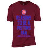 Reasons to be a Detroit Pistons Fan Complete List on Back - Premium Short Sleeve T-Shirt