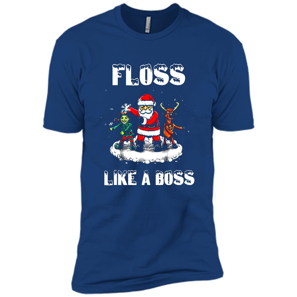 Floss Like A Boss Santa Flossing Dance Funny - Premium Short Sleeve T-Shirt