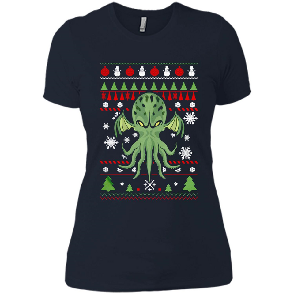 Octopus Ugly Sweater Christmas - Ladies' Boyfriend T-Shirt