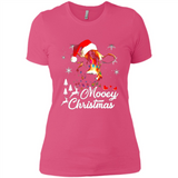 Mooey Christmas Cow Santa Christmas Lover Lights Sweatshirt - Ladies' Boyfriend T-Shirt