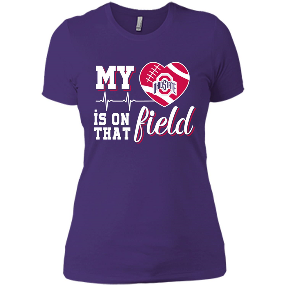 Ohio State Buckeyes Football My Heart is on that Field - Ladies' Boyfriend T-Shirt