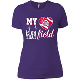Ohio State Buckeyes Football My Heart is on that Field - Ladies' Boyfriend T-Shirt