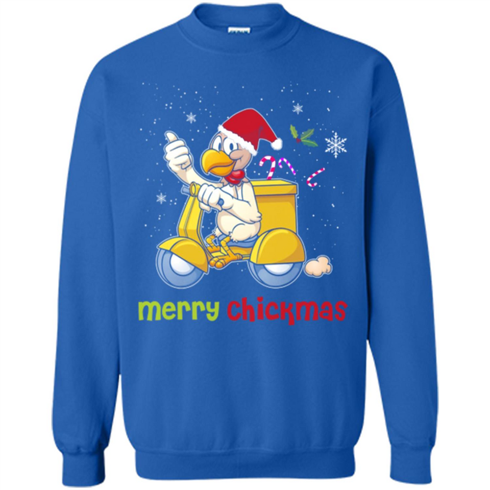 Funny Santa Christmas Chicken Shirt - Merry Chickmas - Sweatshirt