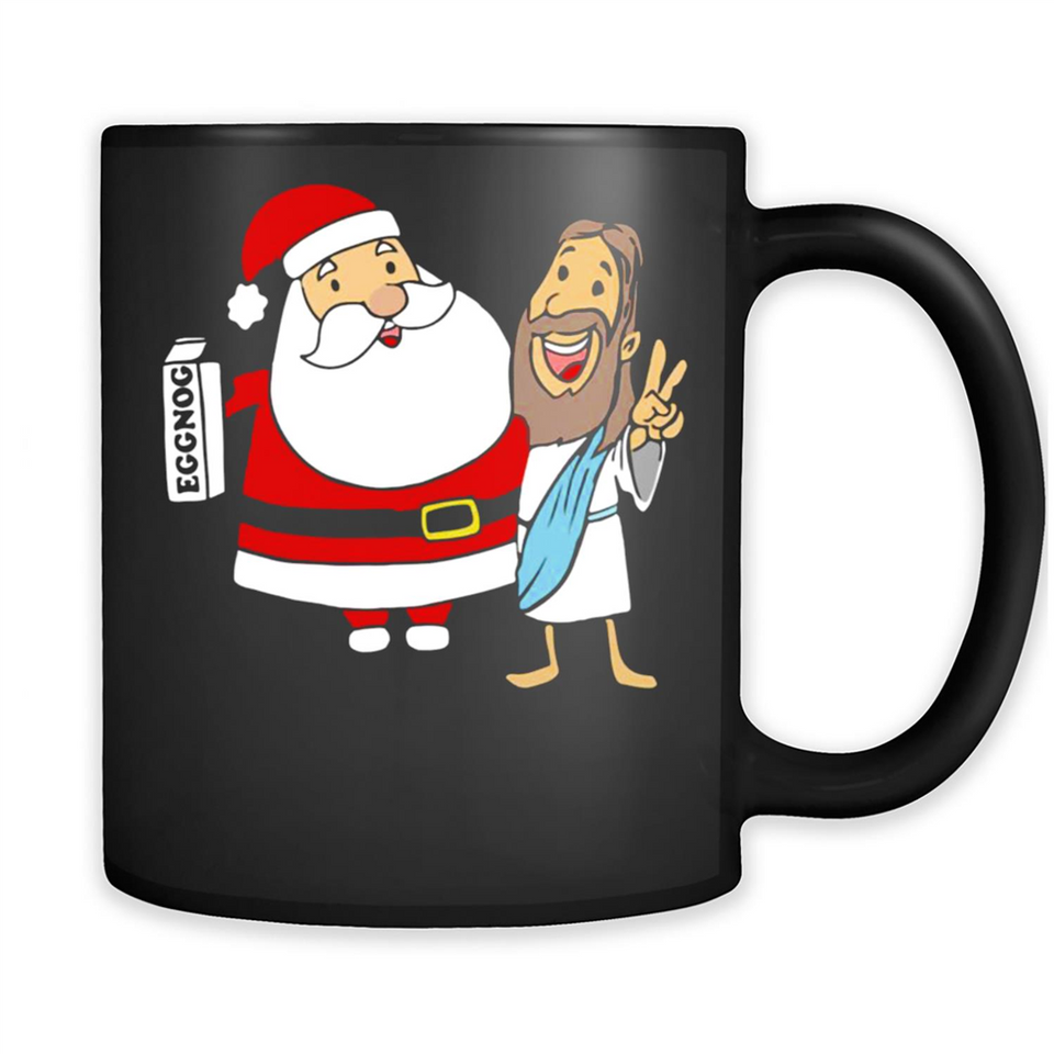 Eggnog Santa And Jesus Christmas