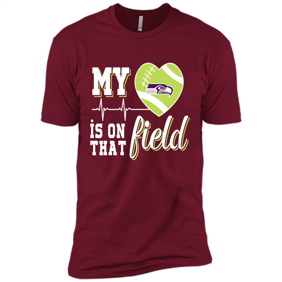 Seattle Seahawks Football My Heart is on that Field - Premium Short Sleeve T-Shirt