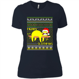 Merry Slothmas Sloth Christmas Sweater PINGPONG - Ladies' Boyfriend T-Shirt