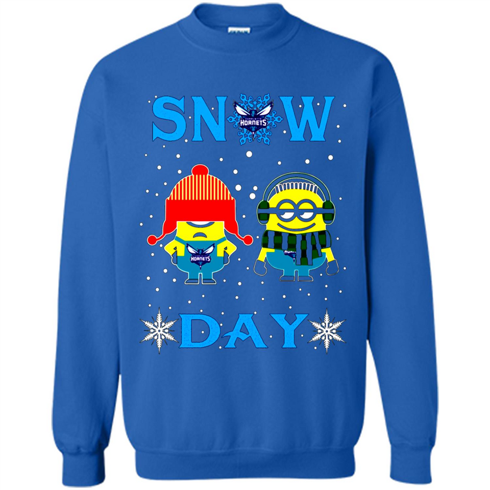 Snow Day Shirt For Charlotte Hornets Vs Minion Fans pingpong