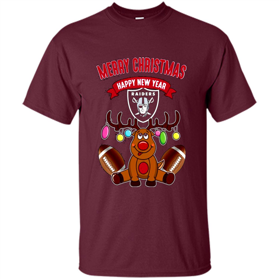 Oakland Raiders NFL Reindeer Funny Merry Christmas And Happy New Year