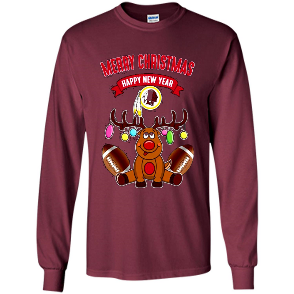 Washington Redskins NFL Reindeer Funny Merry Christmas And Happy New Year