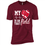 Wisconsin Badgers Football My Heart is on that Field - Premium Short Sleeve T-Shirt