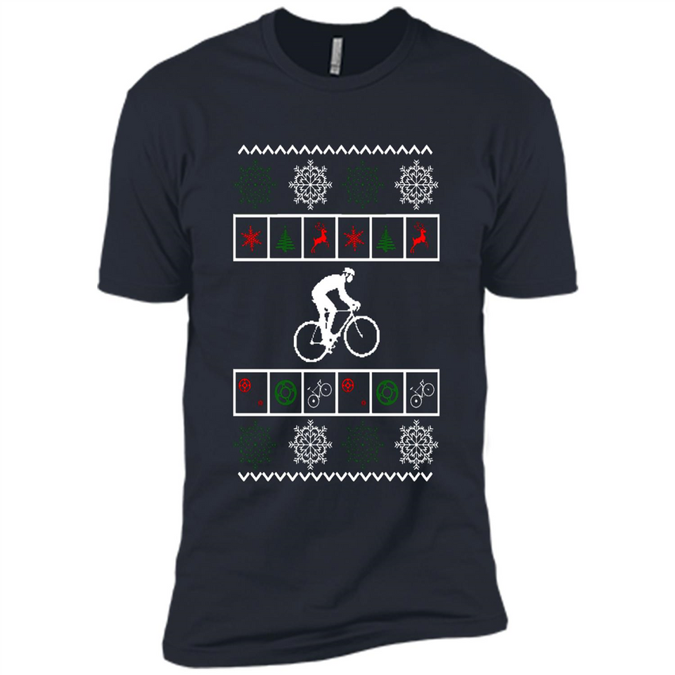 Christmas Ugly Sweater Best Cycling Ugly Christmas Sweater - Premium Short Sleeve T-Shirt