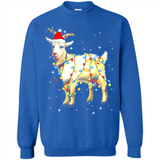 Christmas Lights Goat Wearing Santa Hat Funny Xmas - Sweatshirt