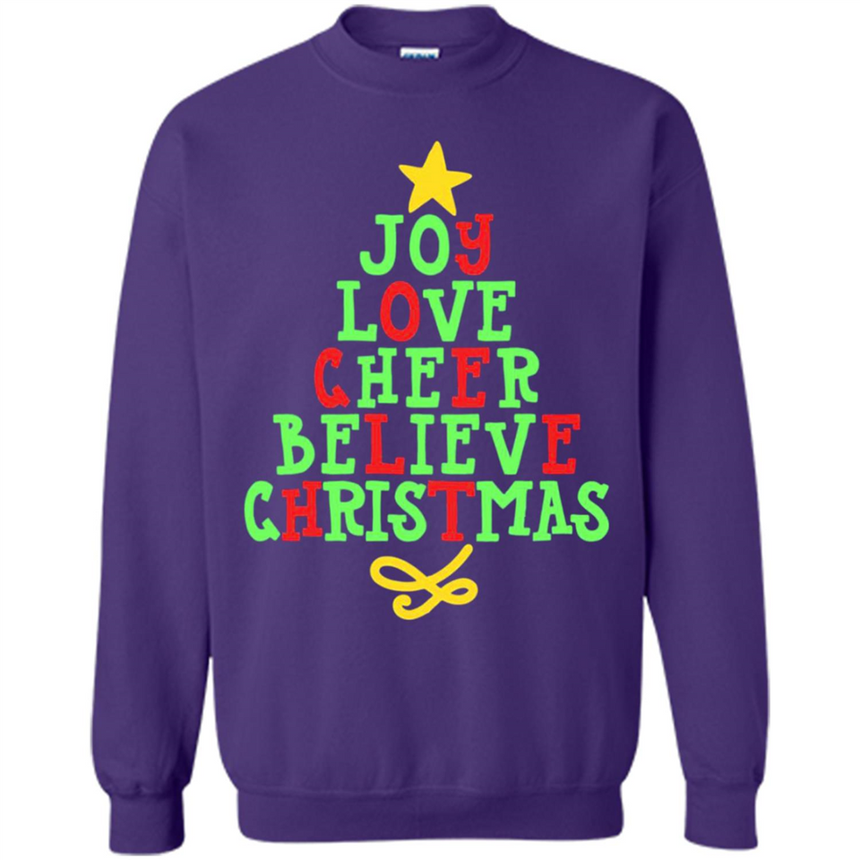 Joy Love Cheer Believe Christmas Tree