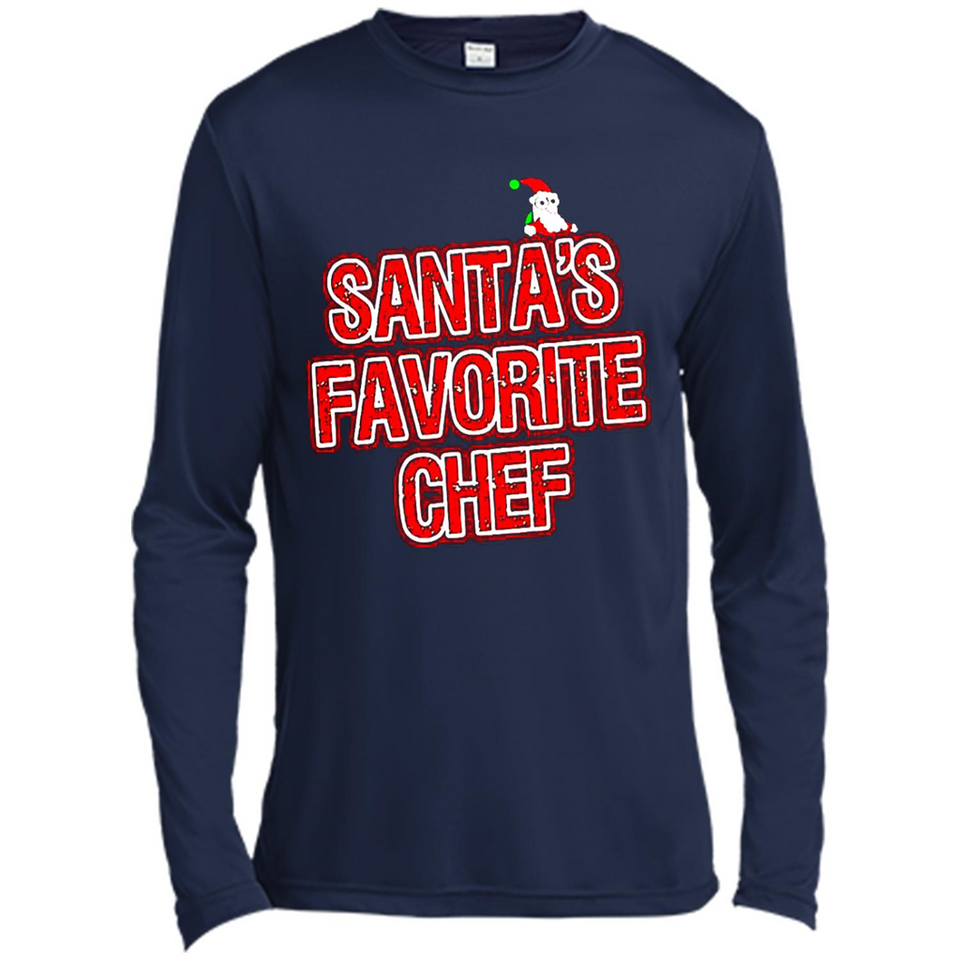 Funny Christmas Clothes - Santas Favorite Chef - Canvas Long Sleeve T-Shirt