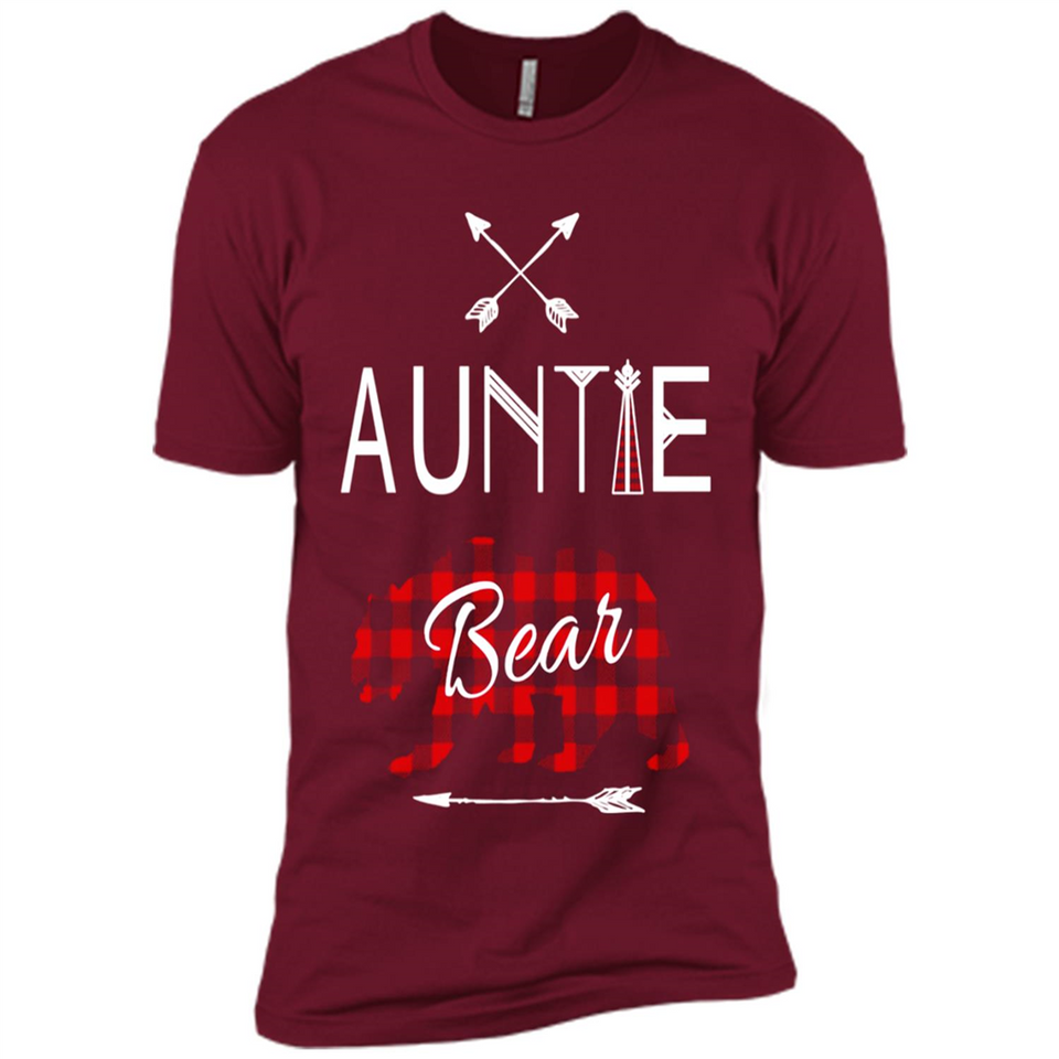 Aunt Shirt Buffalo Plaid Family Camp Bear Tee - Premium Short Sleeve T-Shirt