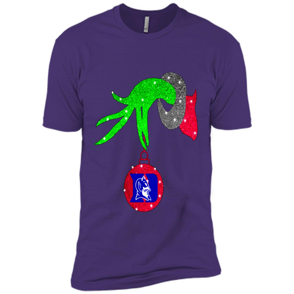 GRINCH HAND HOLDING DUKE BLUE DEVILS GLITTER CHRISTMAS PINGPONG