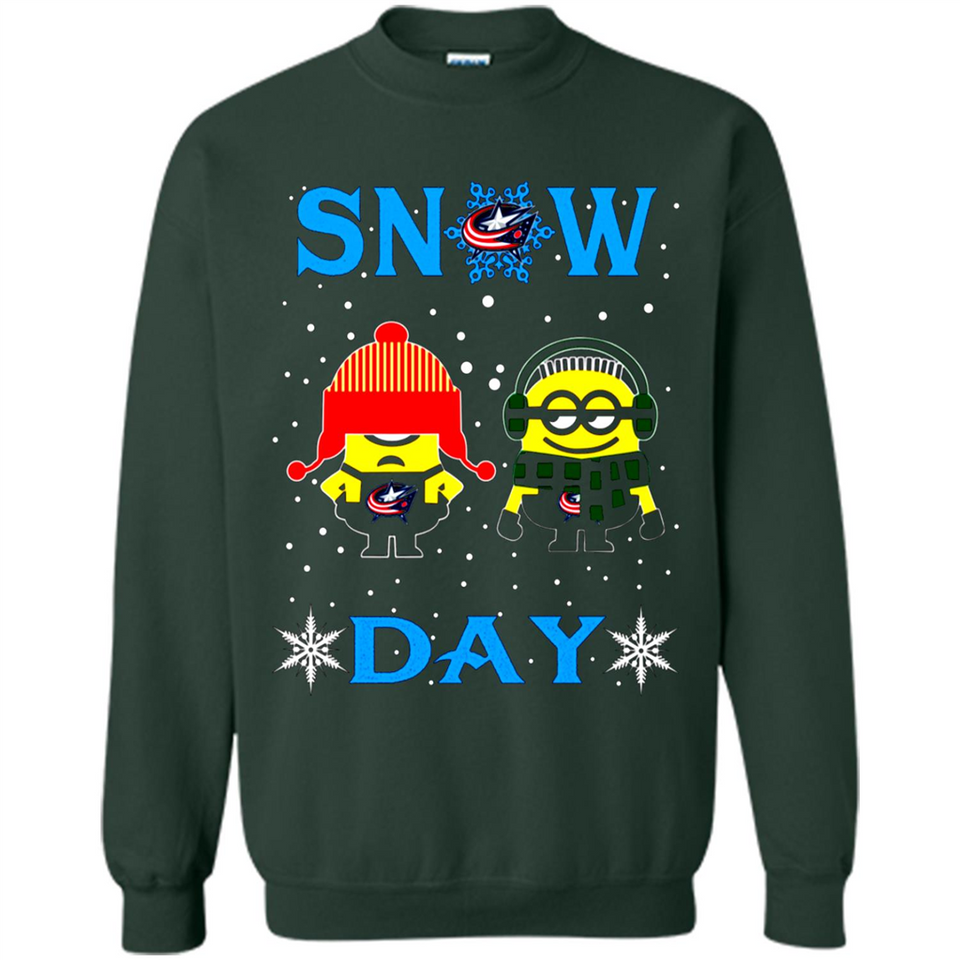 Snow Day Shirt For Columbus Blue Jackets Vs Minion Fans pingpong