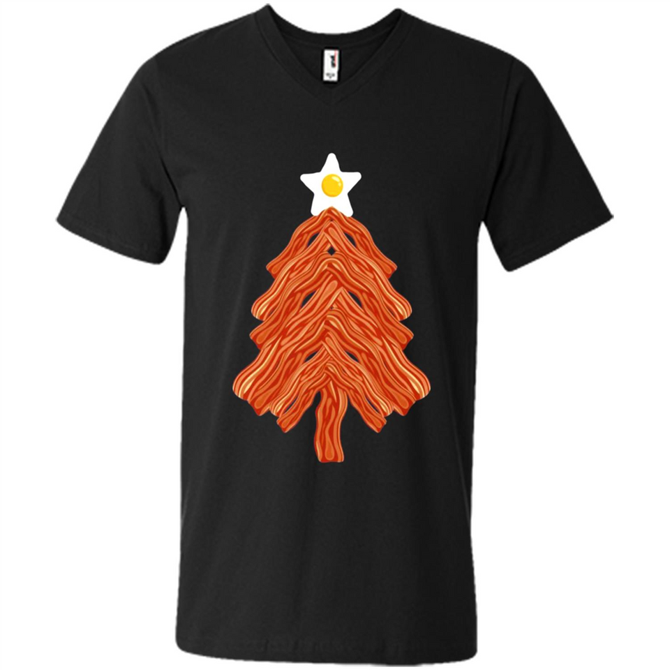 Bacon & Eggs Over Easy Fried Food Breakfast Xmas Tree Foodie - Men's V-Neck