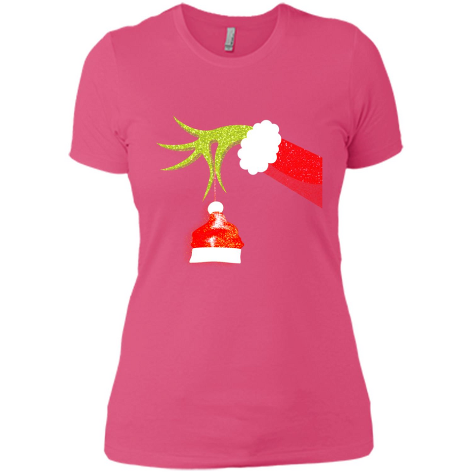 Funny Grinch Hand Holding Santa Hat Ornament Christmas PING PONG