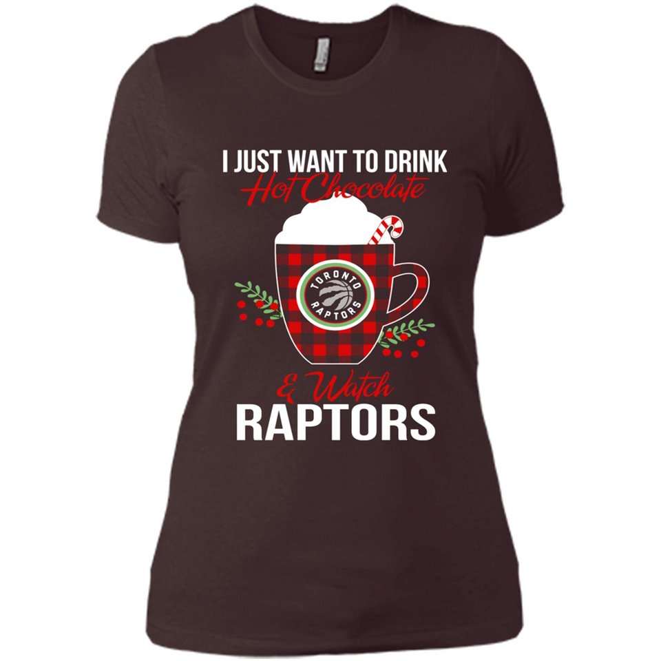 I Just Want To Drink Hot Chocolate & Watch Toronto Raptors Ugly Christmas Sweater PINGPONG