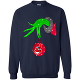 GRINCH HAND HOLDING CLEVELAND INDIANS GLITTER CHRISTMAS PINGPONG