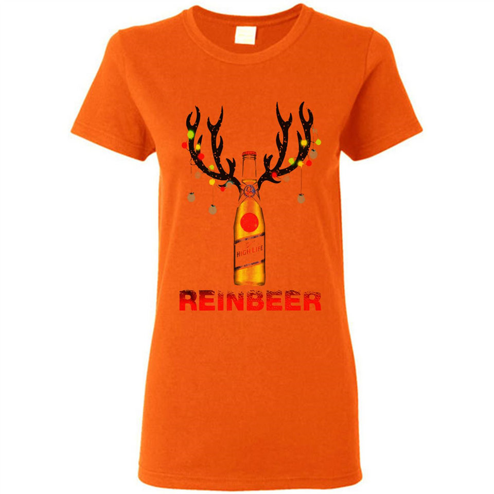 Miller High Life beer reinbeer Christmas - Ladies Short-Sleeve
