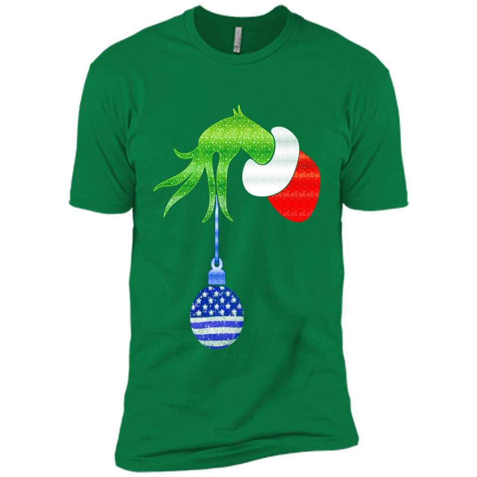 Grinch Holding American Flag ornament Christmas