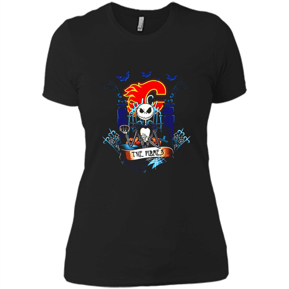 Calgary Flames Halloween The Nightmare Before Christmas - Ladies' Boyfriend T-Shirt