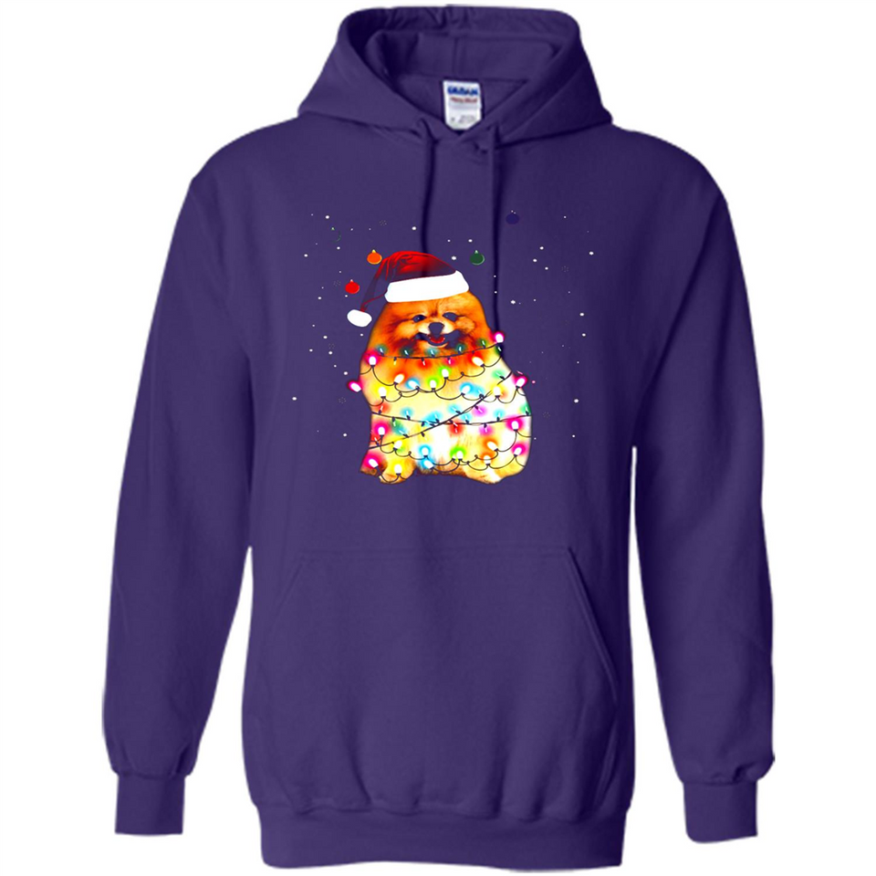 Pomeranian Santa Lights Christmas Dog Xmas Sweatshirt - Hoodie