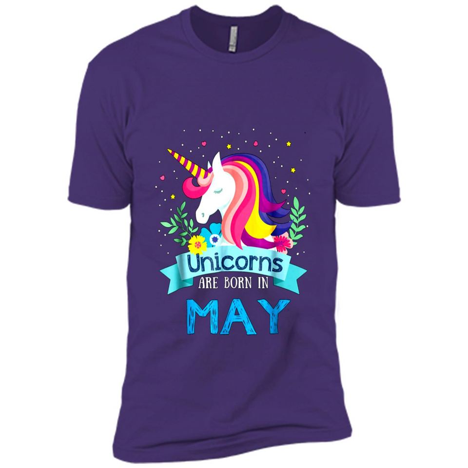 Unicorns are born in May Birthday Rainbow Gift Ladies Custom
