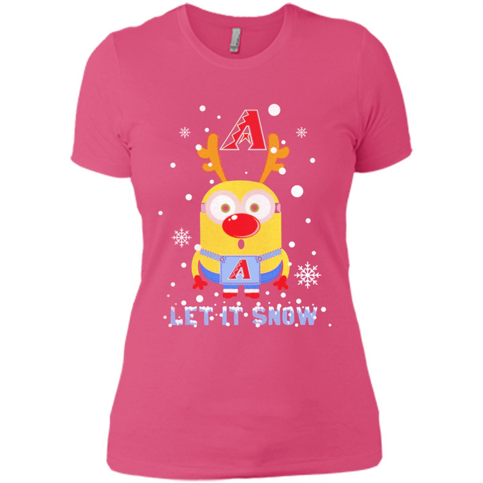 Minion Arizona Diamondbacks Ugly Christmas Sweater Let it Snow - Ladies' Boyfriend T-Shirt