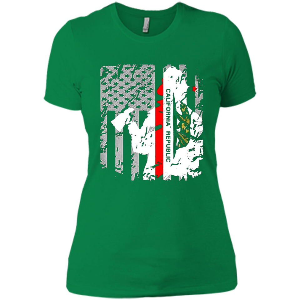 Paradise California Firefighter Thin Red Line Funds Youth T-Shirt PINGPONG - Ladies' Boyfriend T-Shirt