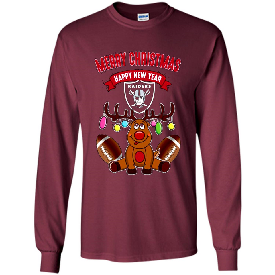Oakland Raiders NFL Reindeer Funny Merry Christmas And Happy New Year