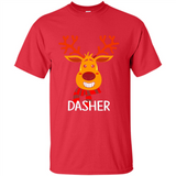 Dasher Reindeer Santa Claus Funny Xmas Holiday T-Shirt - Shirt